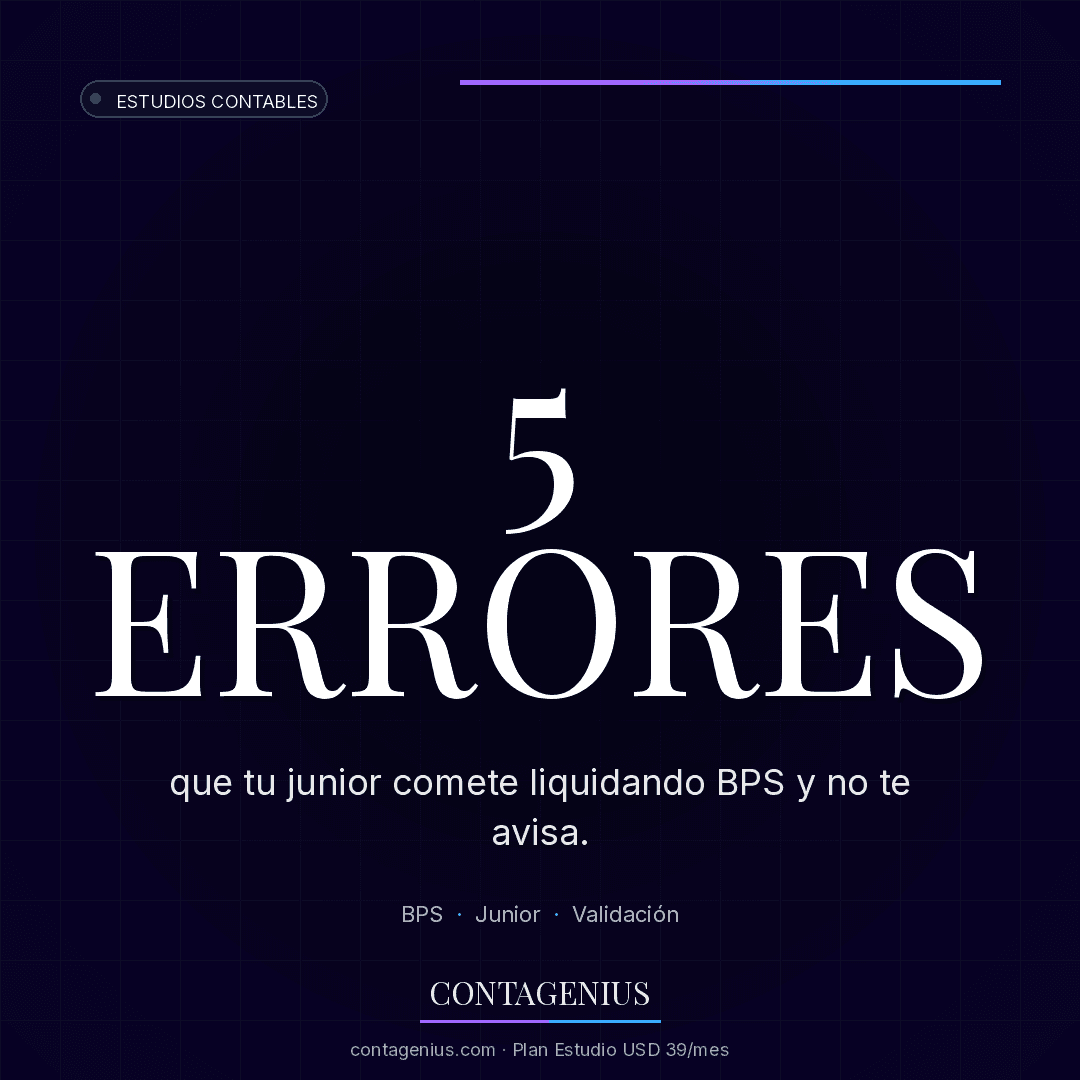 5 errores de liquidación BPS que tu junior comete y no te avisa